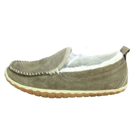 LL Bean Mountain Slippers Moccasin Suede Dark Cement Size 9 M - Picture 1 of 8